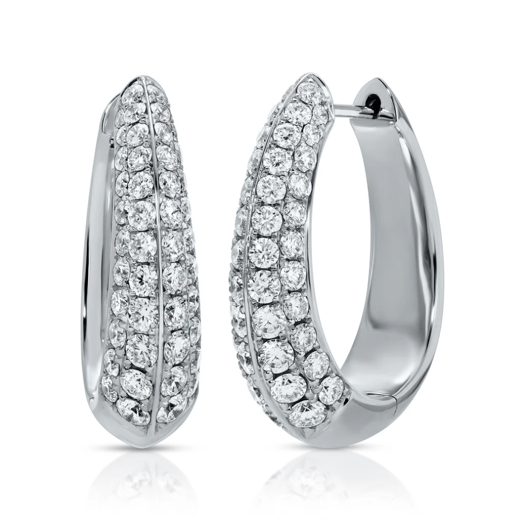 Diamond Oval Hoops