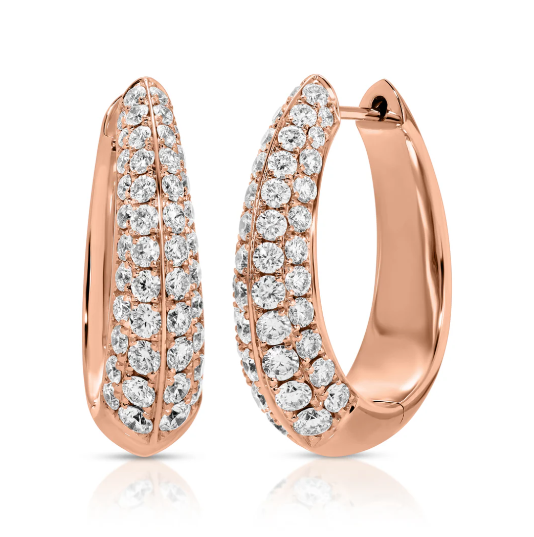 Diamond Oval Hoops