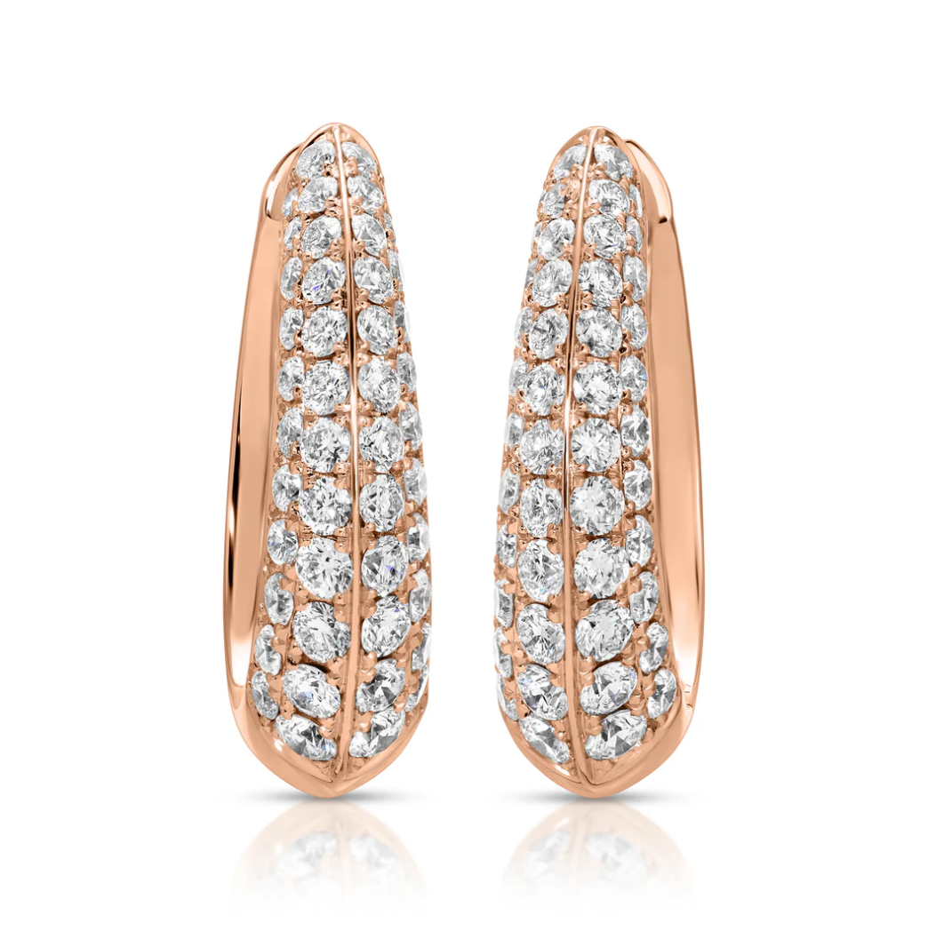 Diamond Oval Hoops