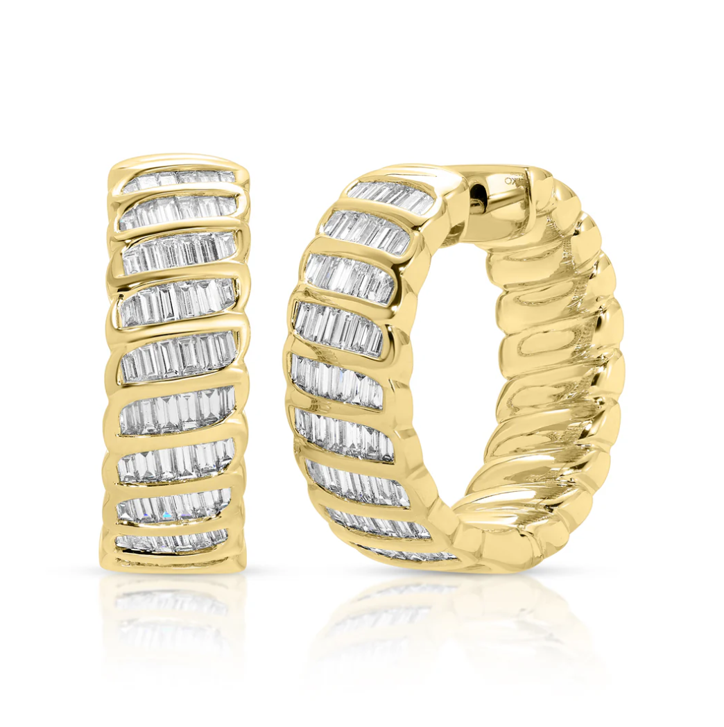 Baguette Diamond Zoe Hoops