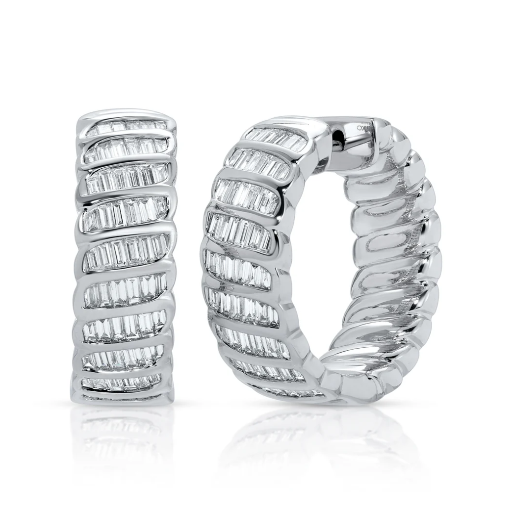 Baguette Diamond Zoe Hoops