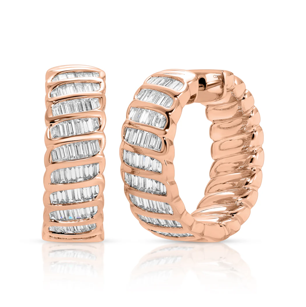 Baguette Diamond Zoe Hoops