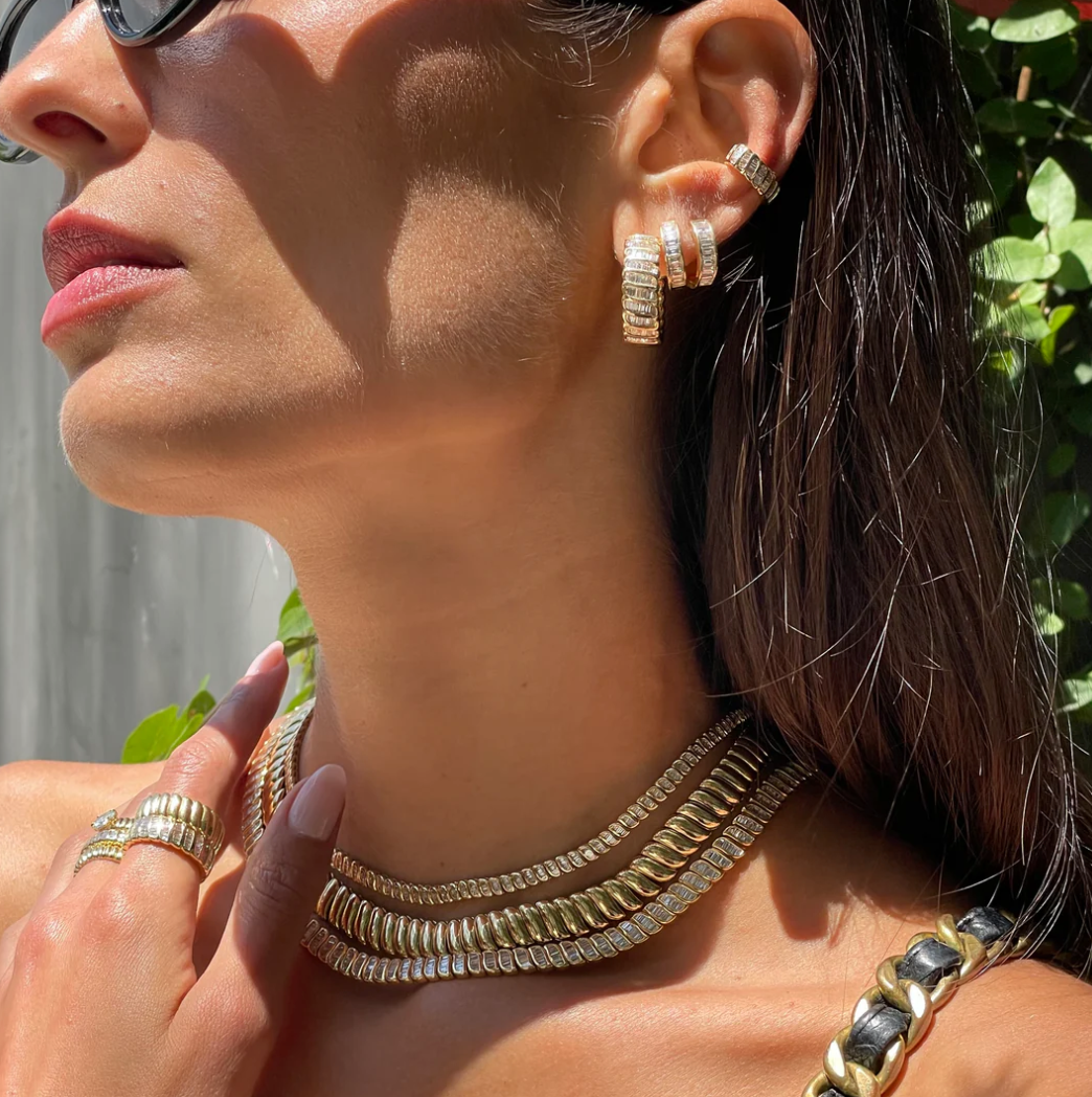 Baguette Diamond Zoe Hoops