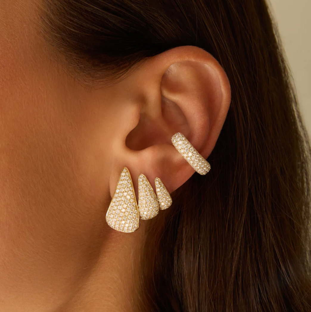 Small Diamond Claw Earrings