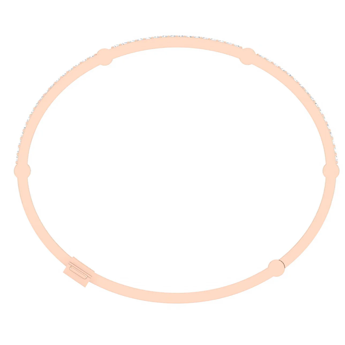 Locking Cage Bracelet With Diamonds On Lateral Bars