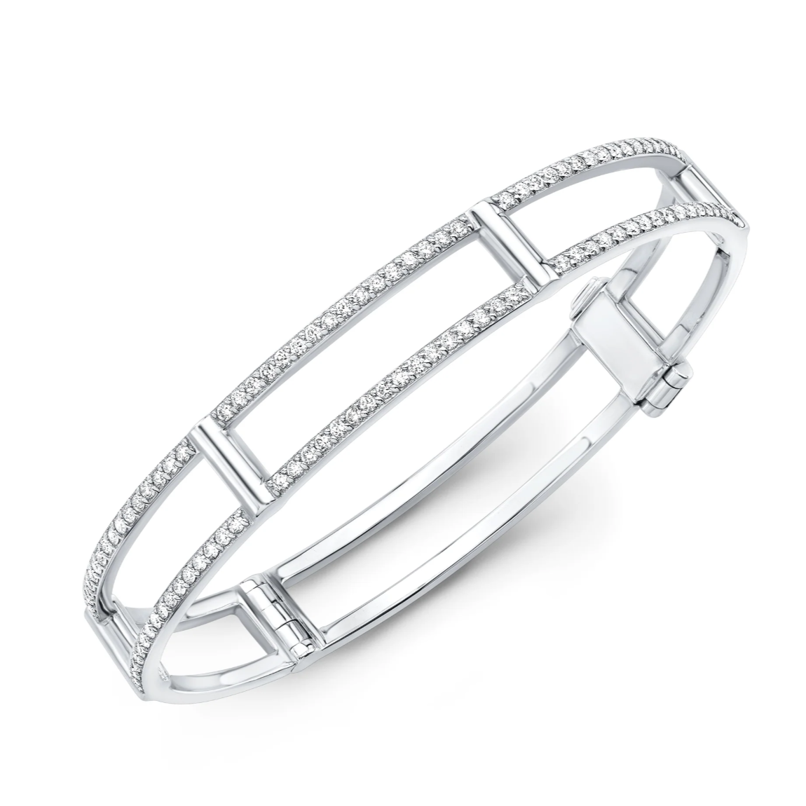 Locking Cage Bracelet With Diamonds On Lateral Bars