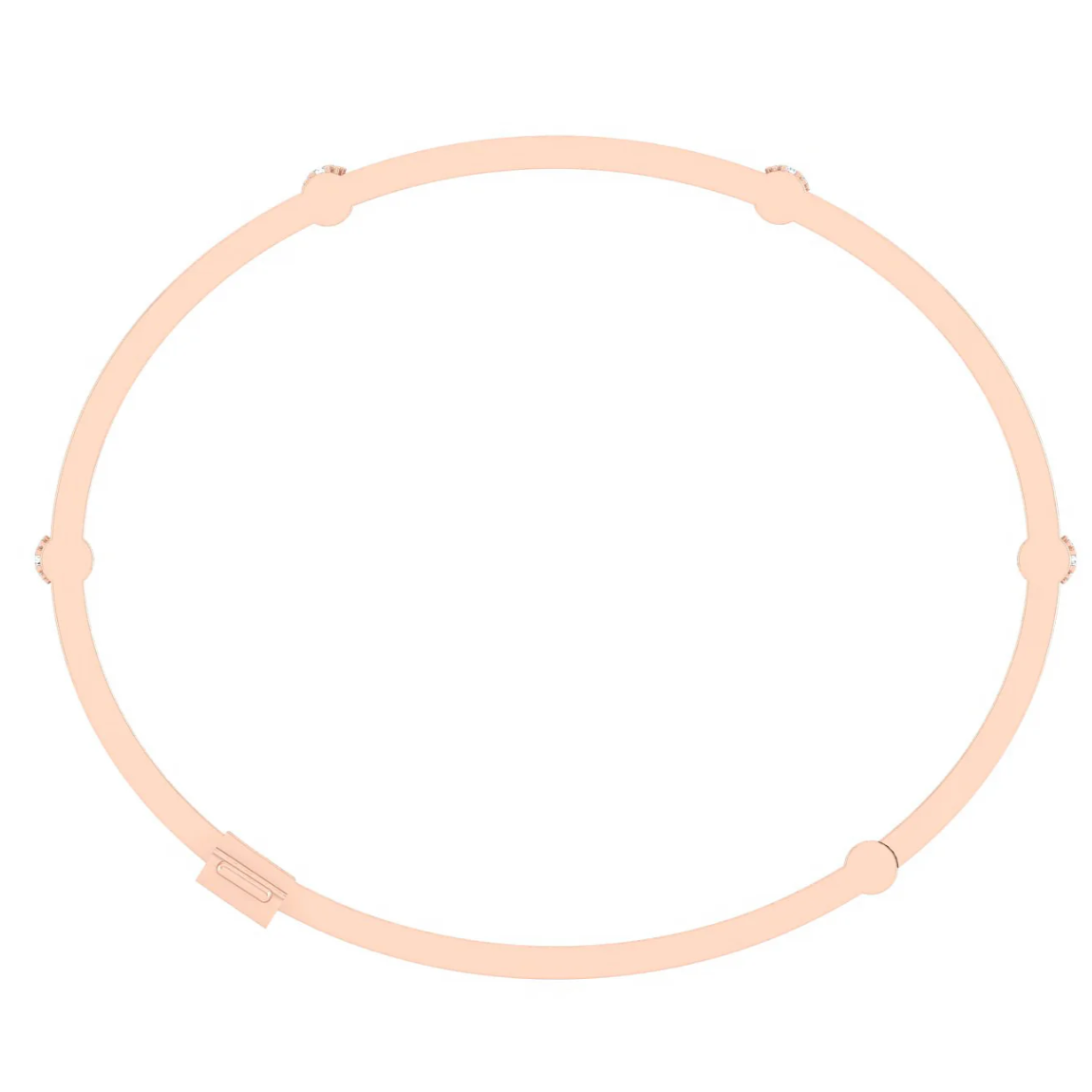 Locking Cage Bracelet With Diamond Posts