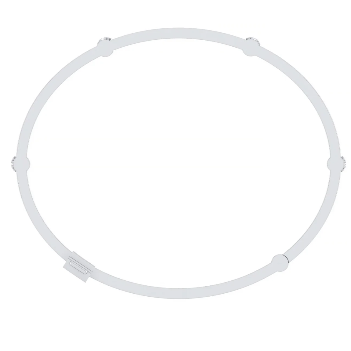 Locking Cage Bracelet With Diamond Posts