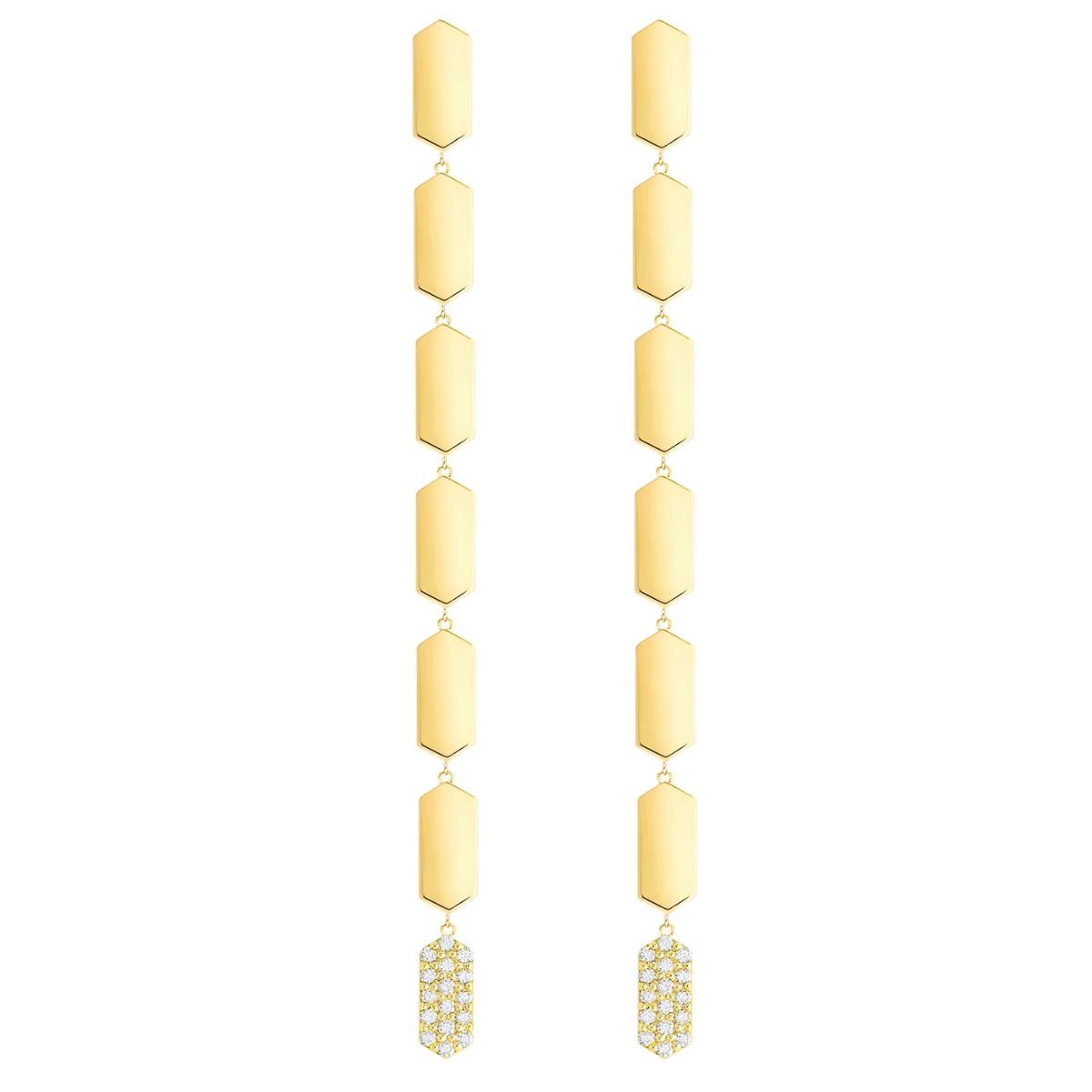 7 Tiered Diamond Drop Marquis Earrings