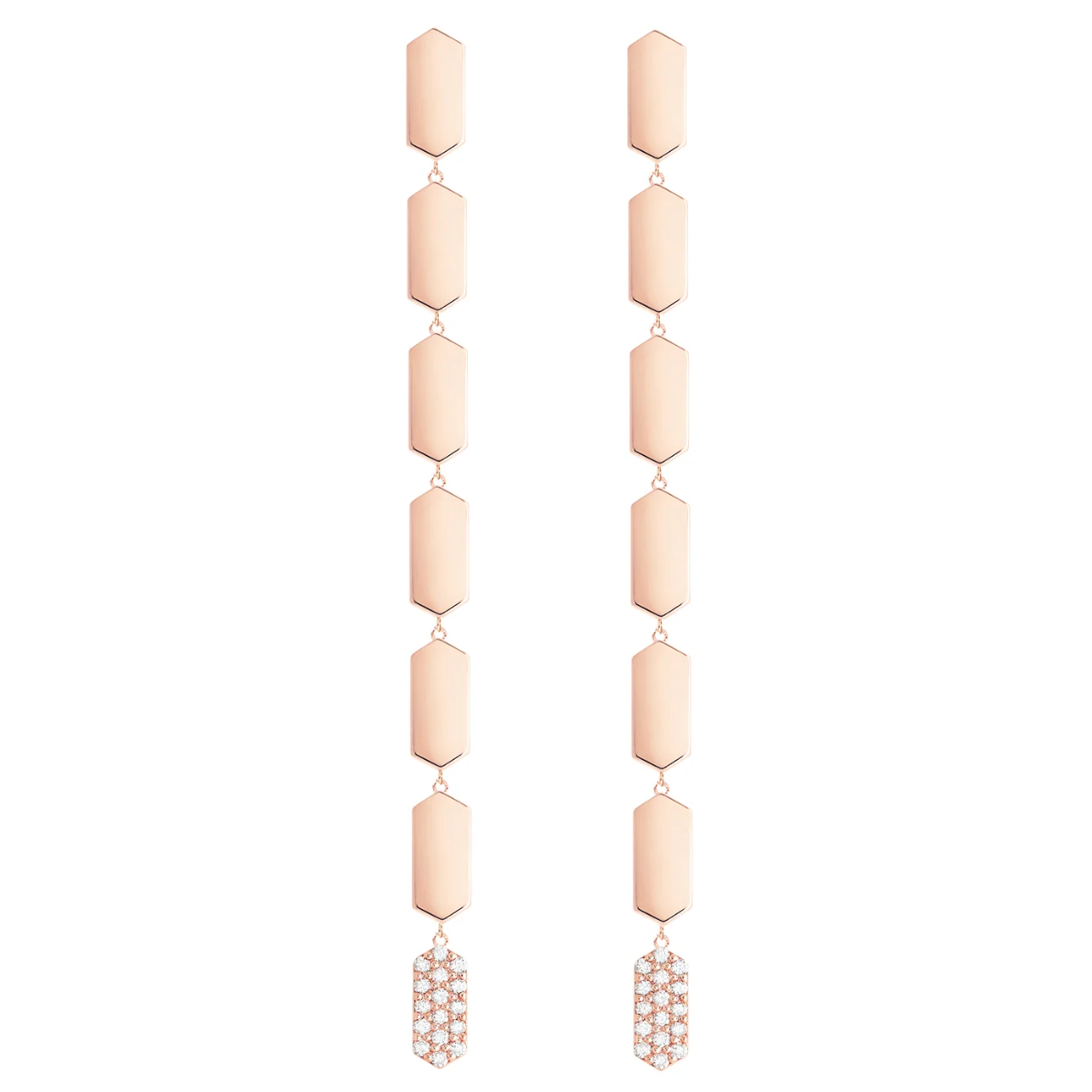 7 Tiered Diamond Drop Marquis Earrings