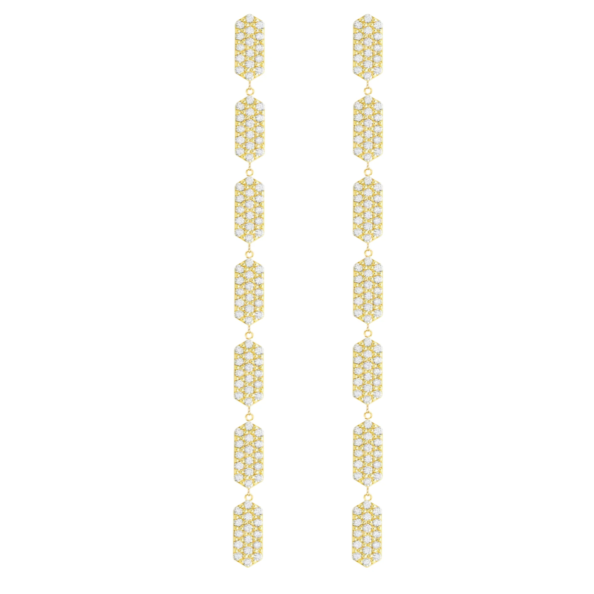 7 Tiered All Diamonds Marquis Earrings