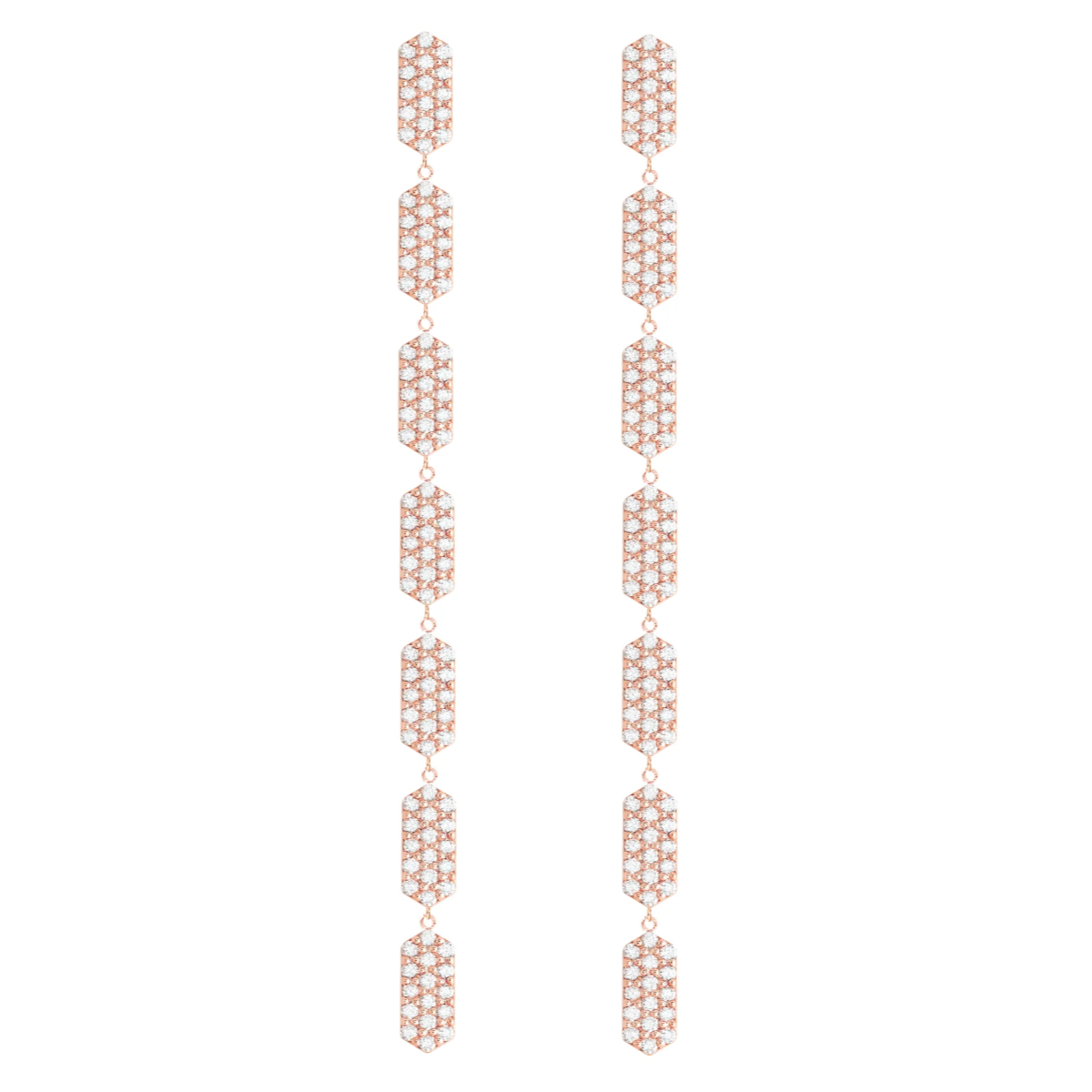 7 Tiered All Diamonds Marquis Earrings