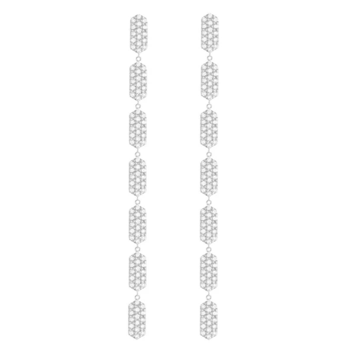 7 Tiered All Diamonds Marquis Earrings
