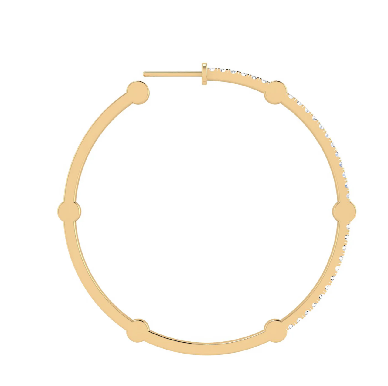Large Cage Hoops with Diamonds on the Front