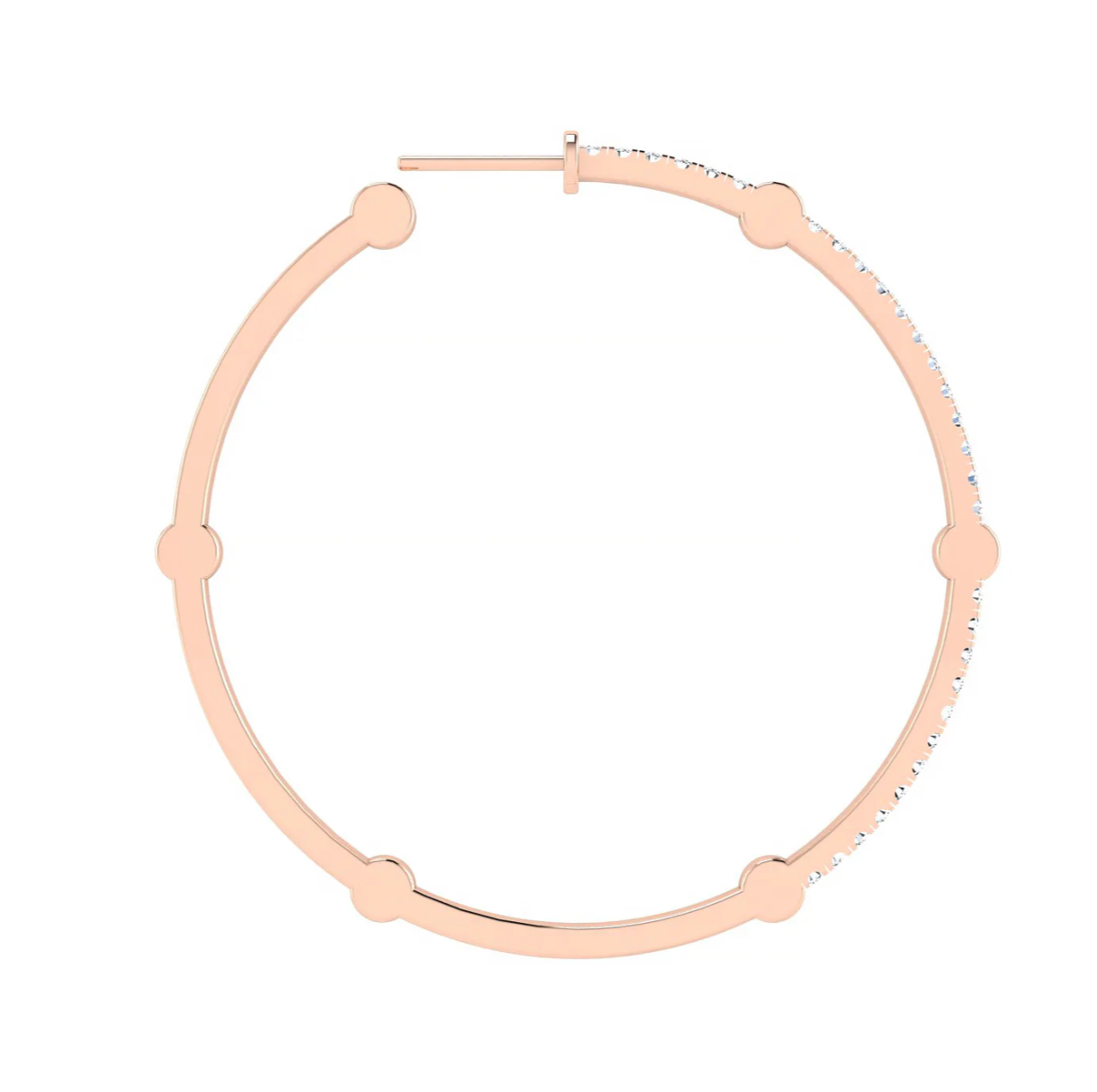 Large Cage Hoops with Diamonds on the Front