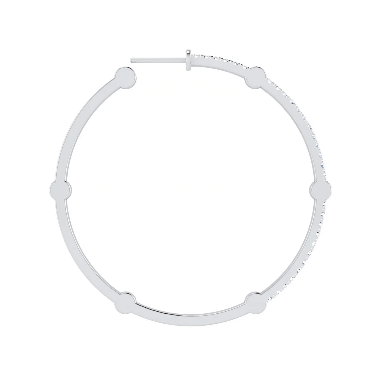 Large Cage Hoops with Diamonds on the Front