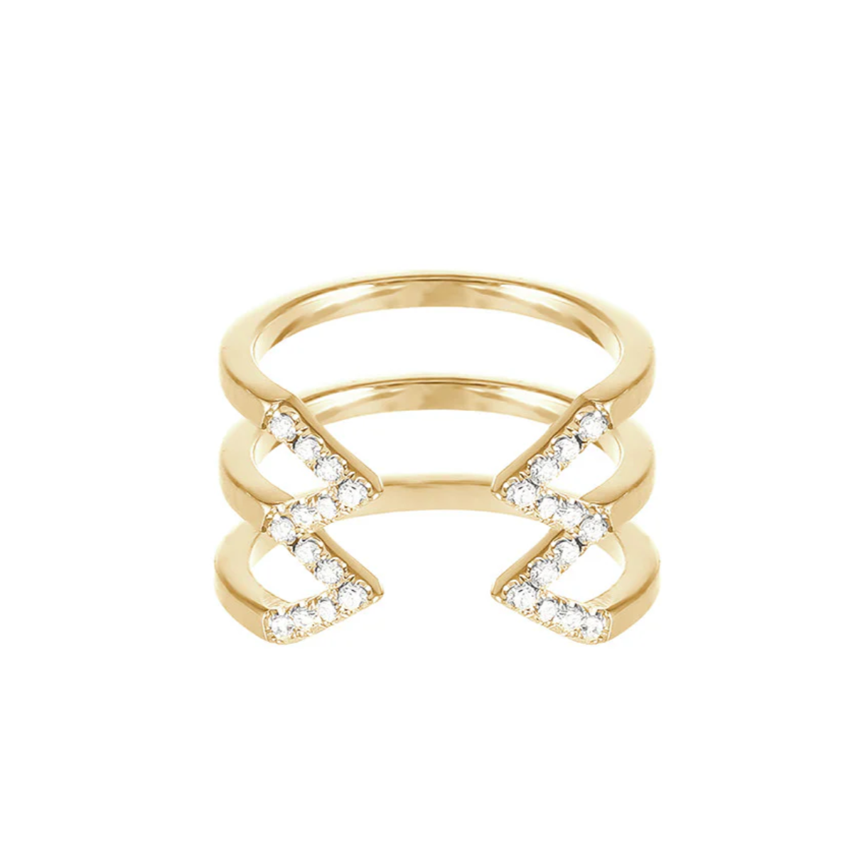 Diamond Stacked Dagger Ring