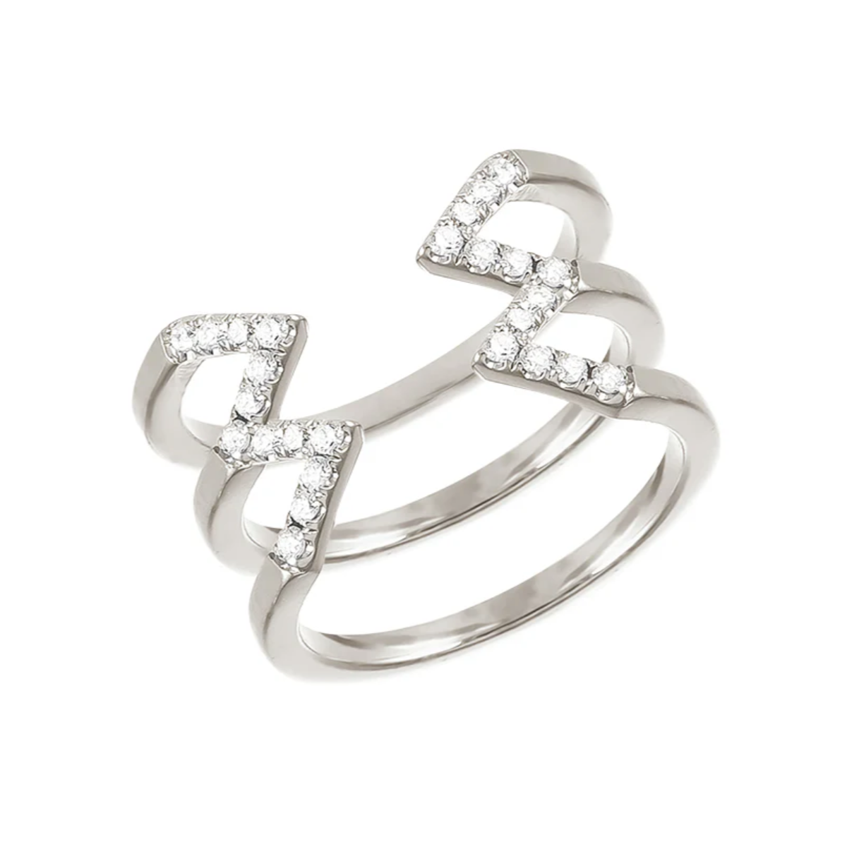 Diamond Stacked Dagger Ring