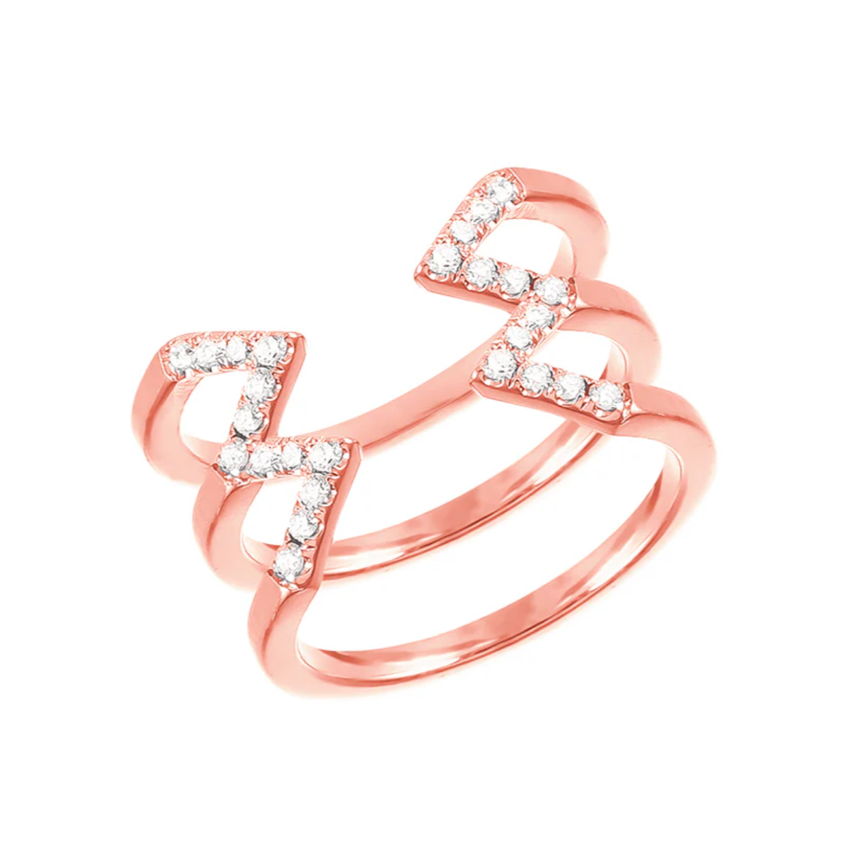 Diamond Stacked Dagger Ring