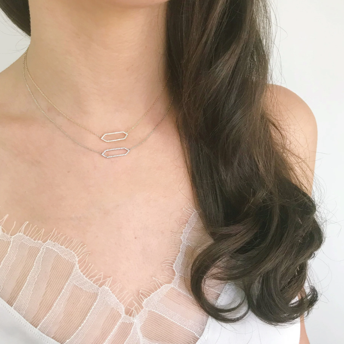 All Diamond Mini Marquis Necklace