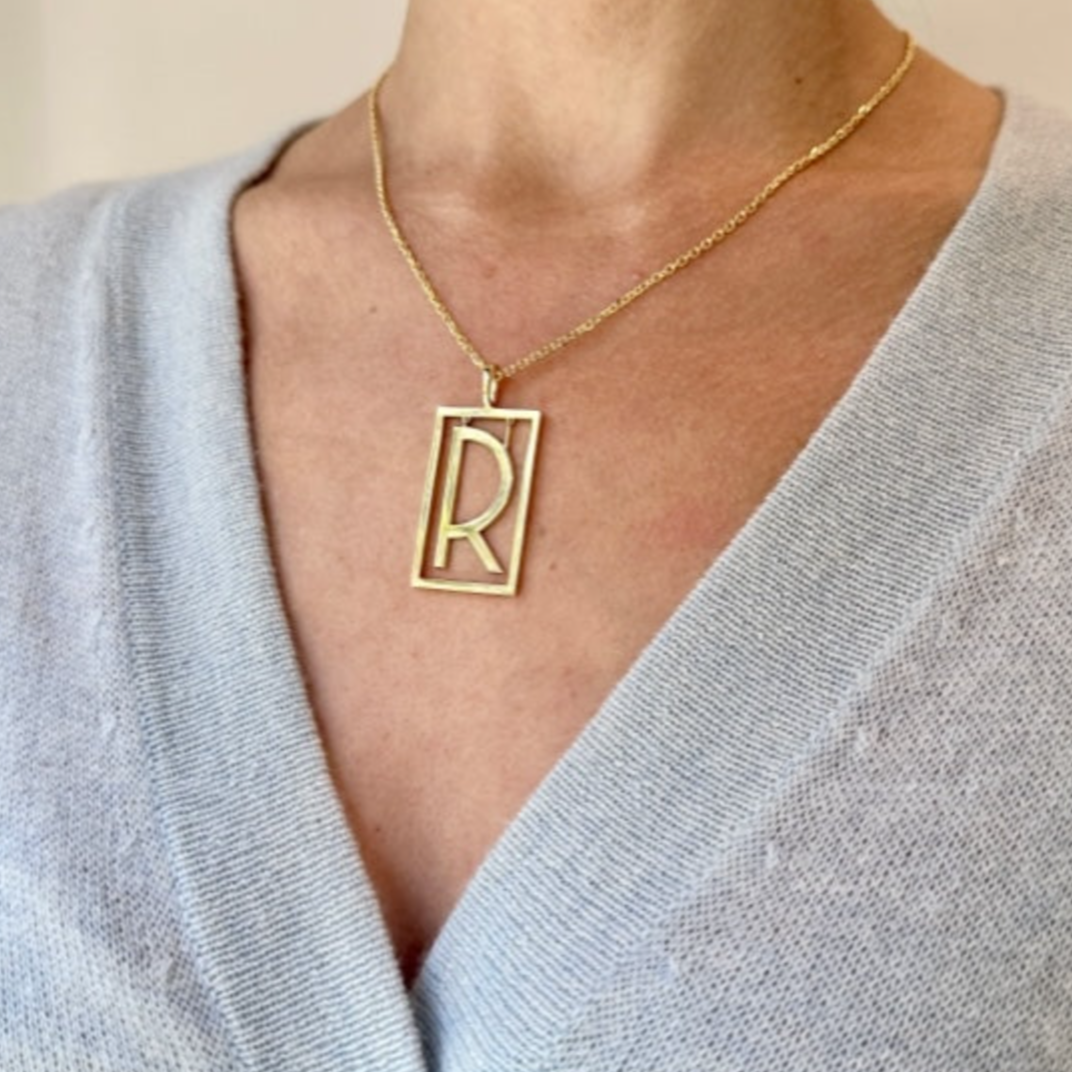Large Deco Initial Necklace