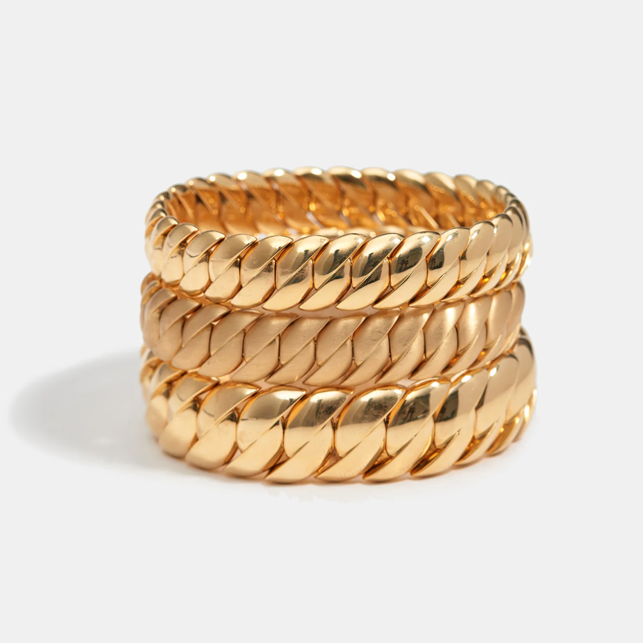 Narrow Polish Wave Link Bracelet