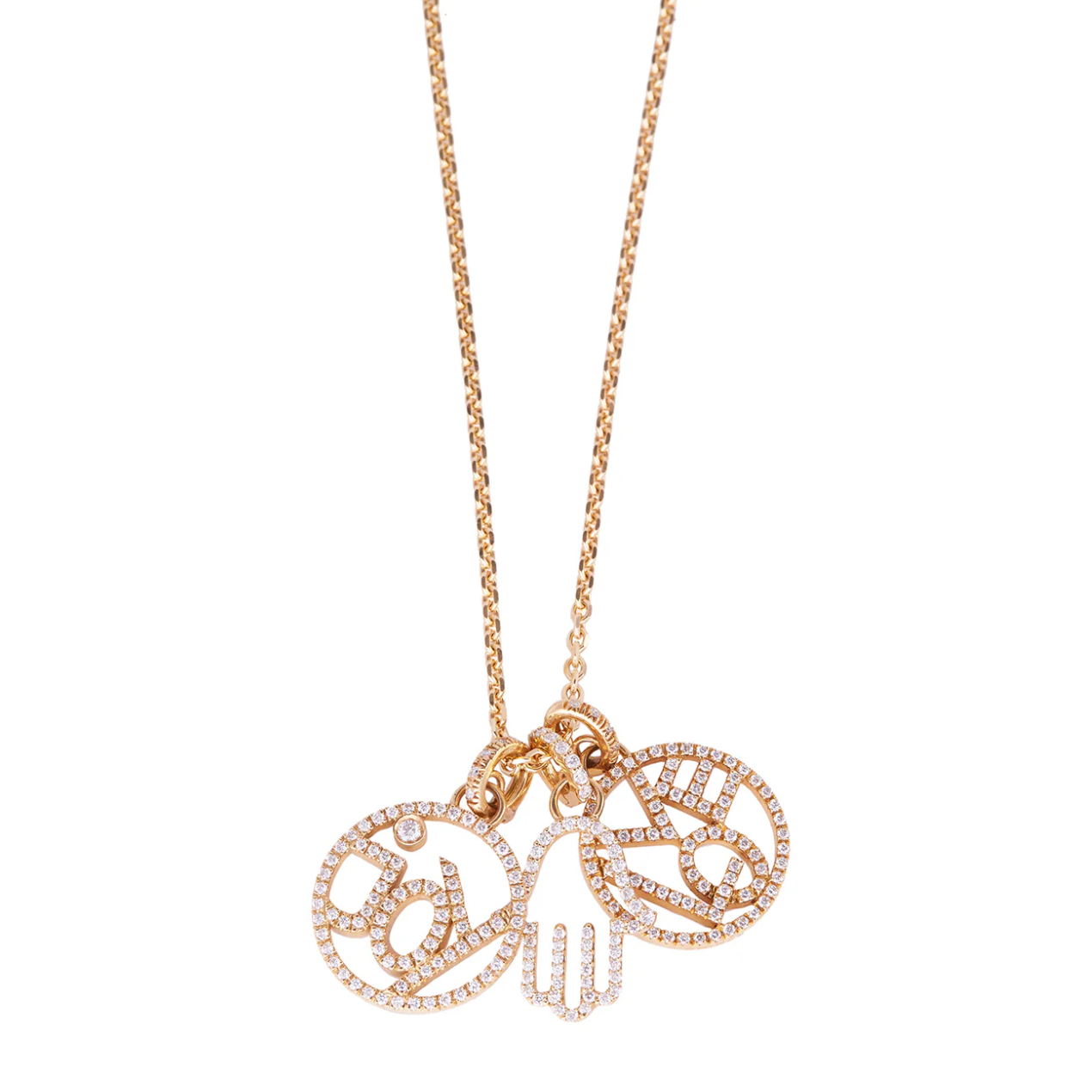 Hamsa Charm With Diamonds