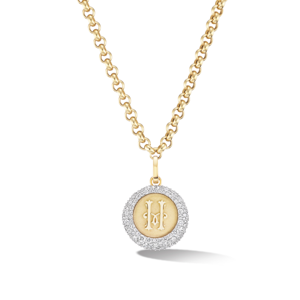 Wax Seal Scattered Diamond Initial Charm