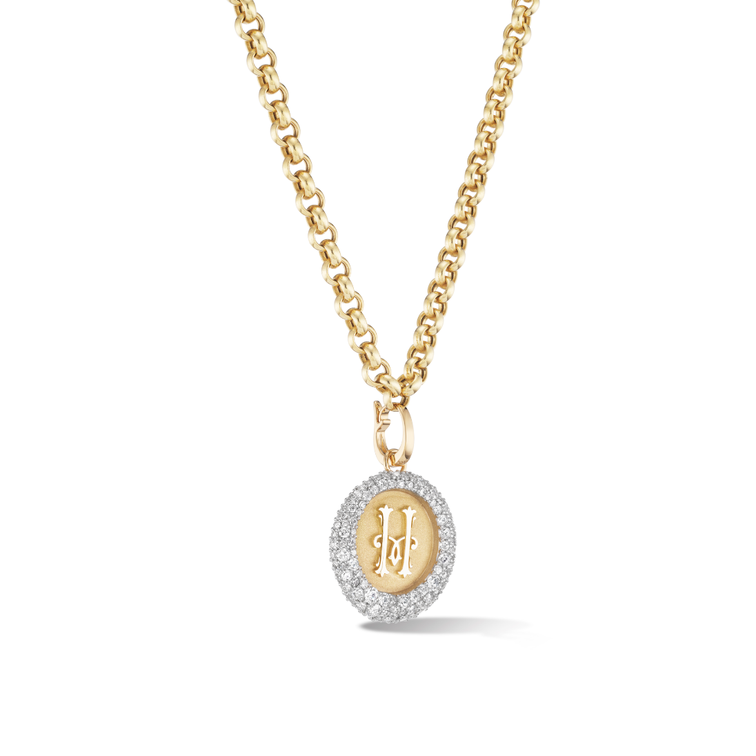 Wax Seal Scattered Diamond Initial Charm