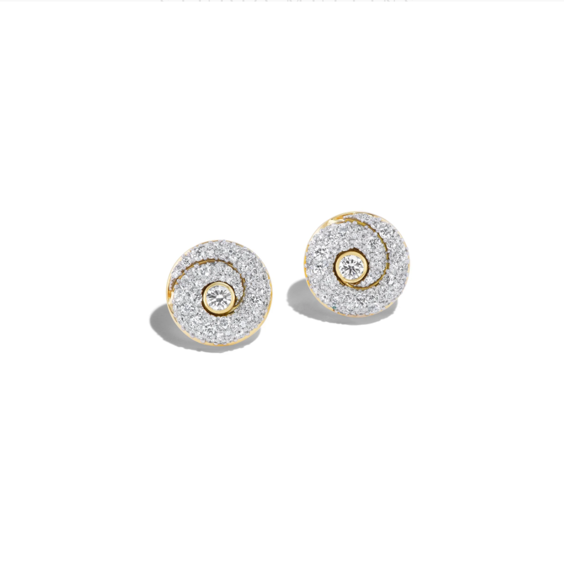 Ionic Scroll Scattered Pave Earrings