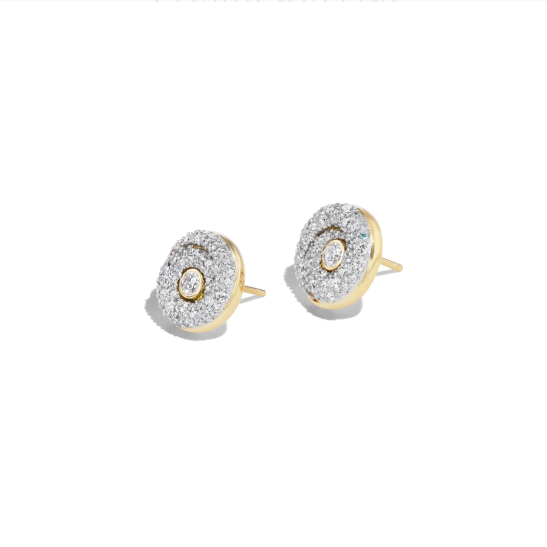 Ionic Scroll Scattered Pave Earrings