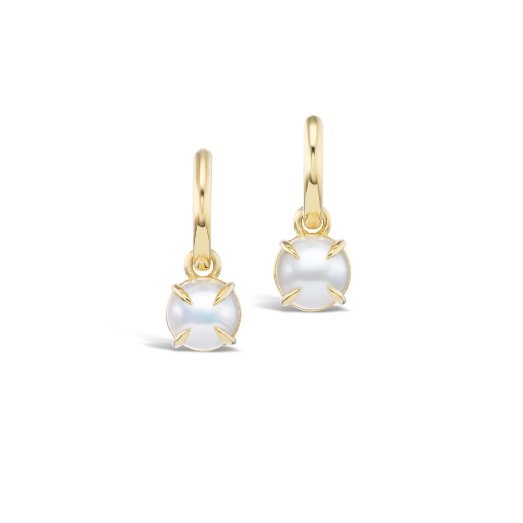 Clio Pearl Claw Hoop Earring
