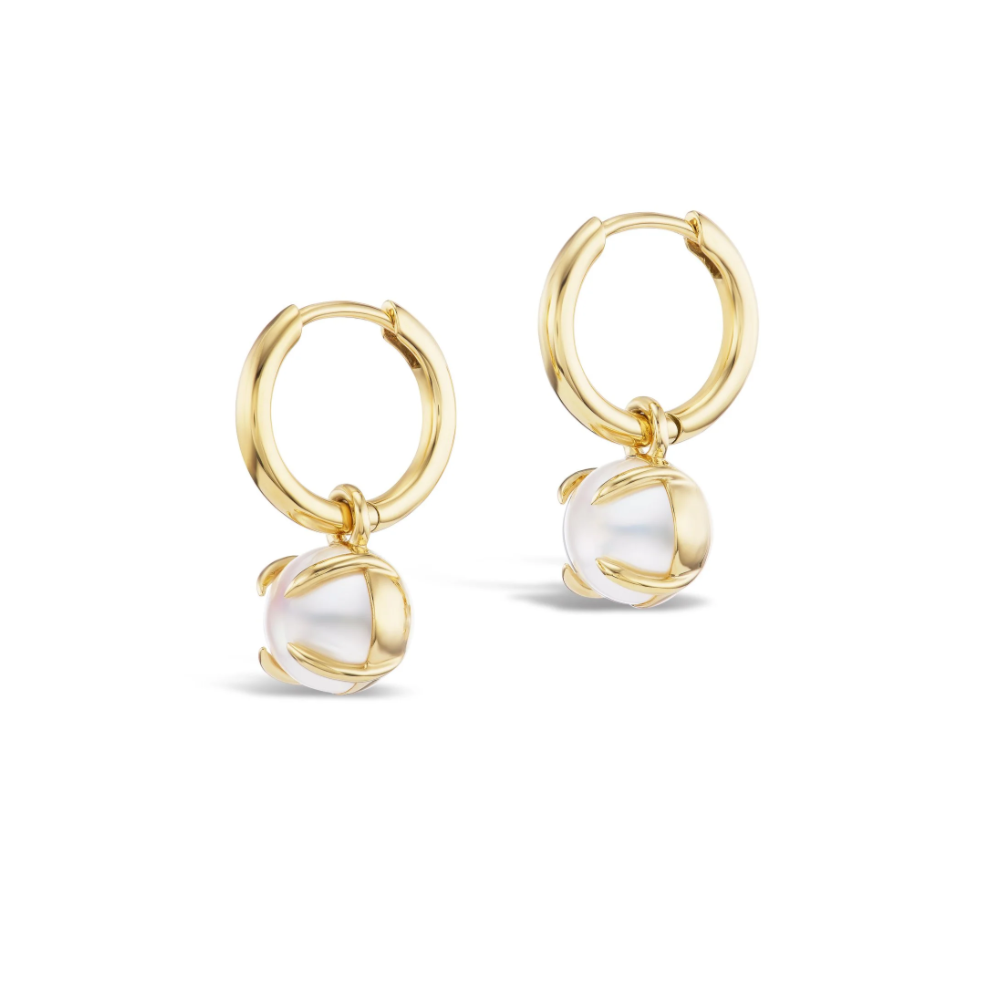 Clio Pearl Claw Hoop Earring