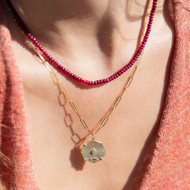 Seek Octagon Charm Necklace
