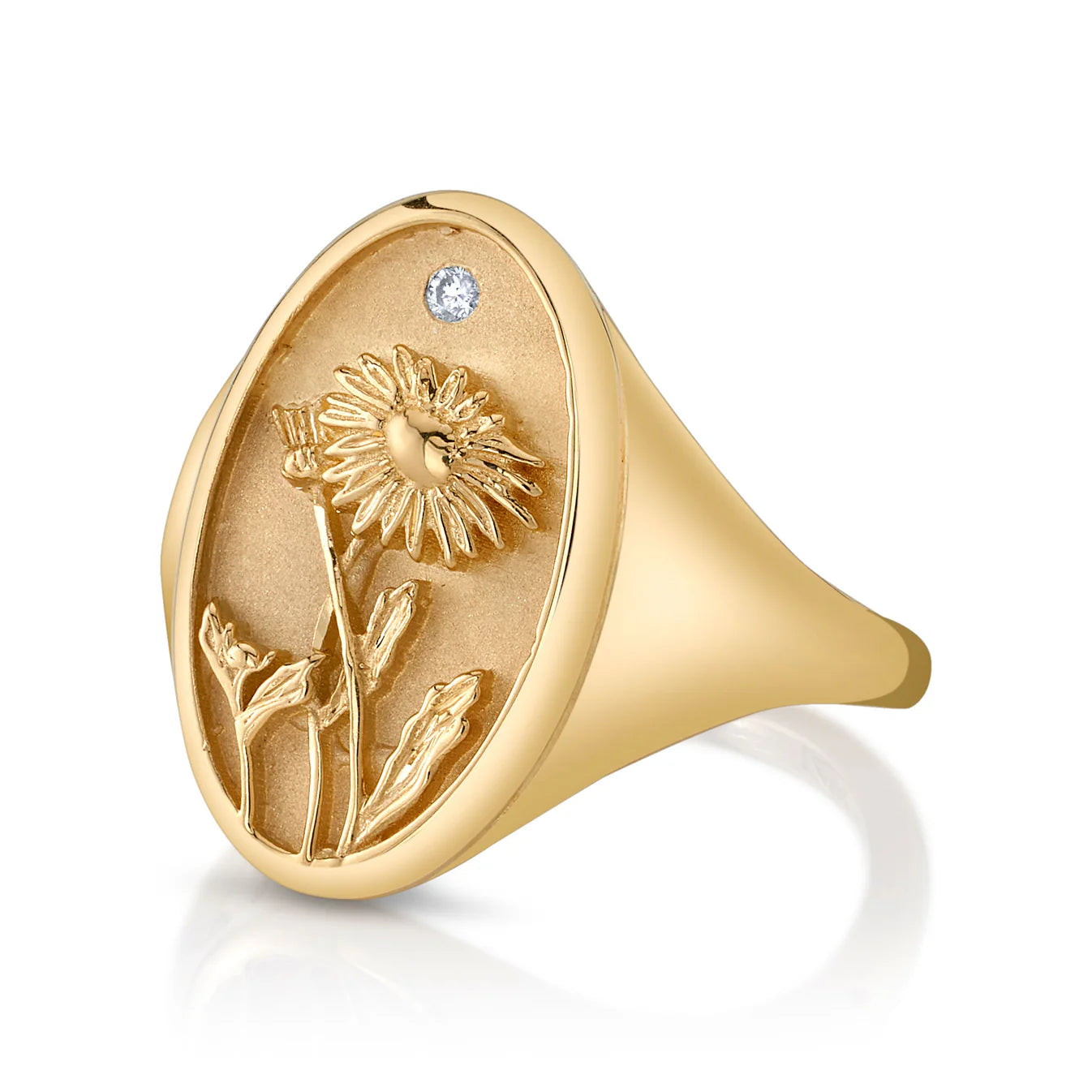 September Birth Flower Signet Ring