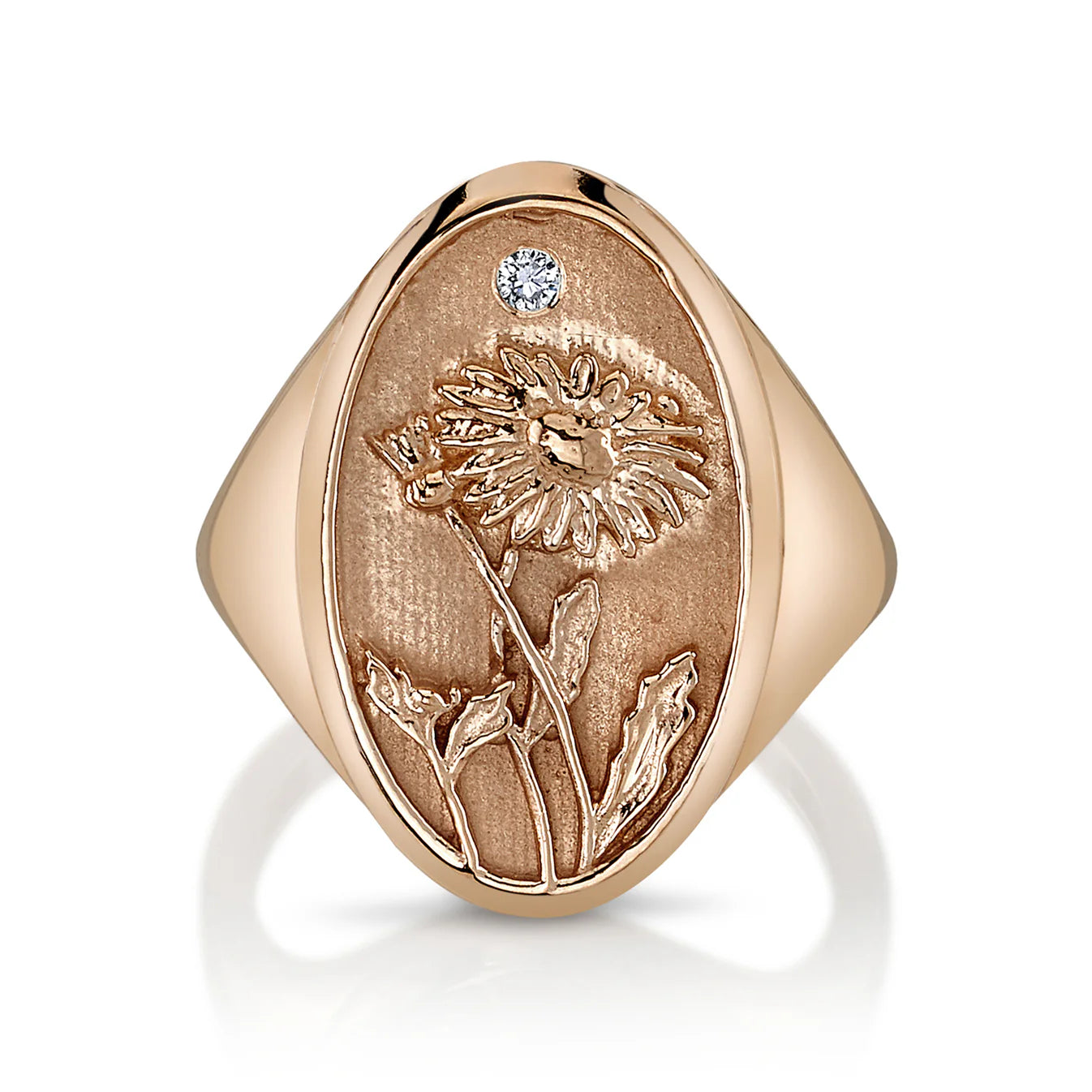 September Birth Flower Signet Ring