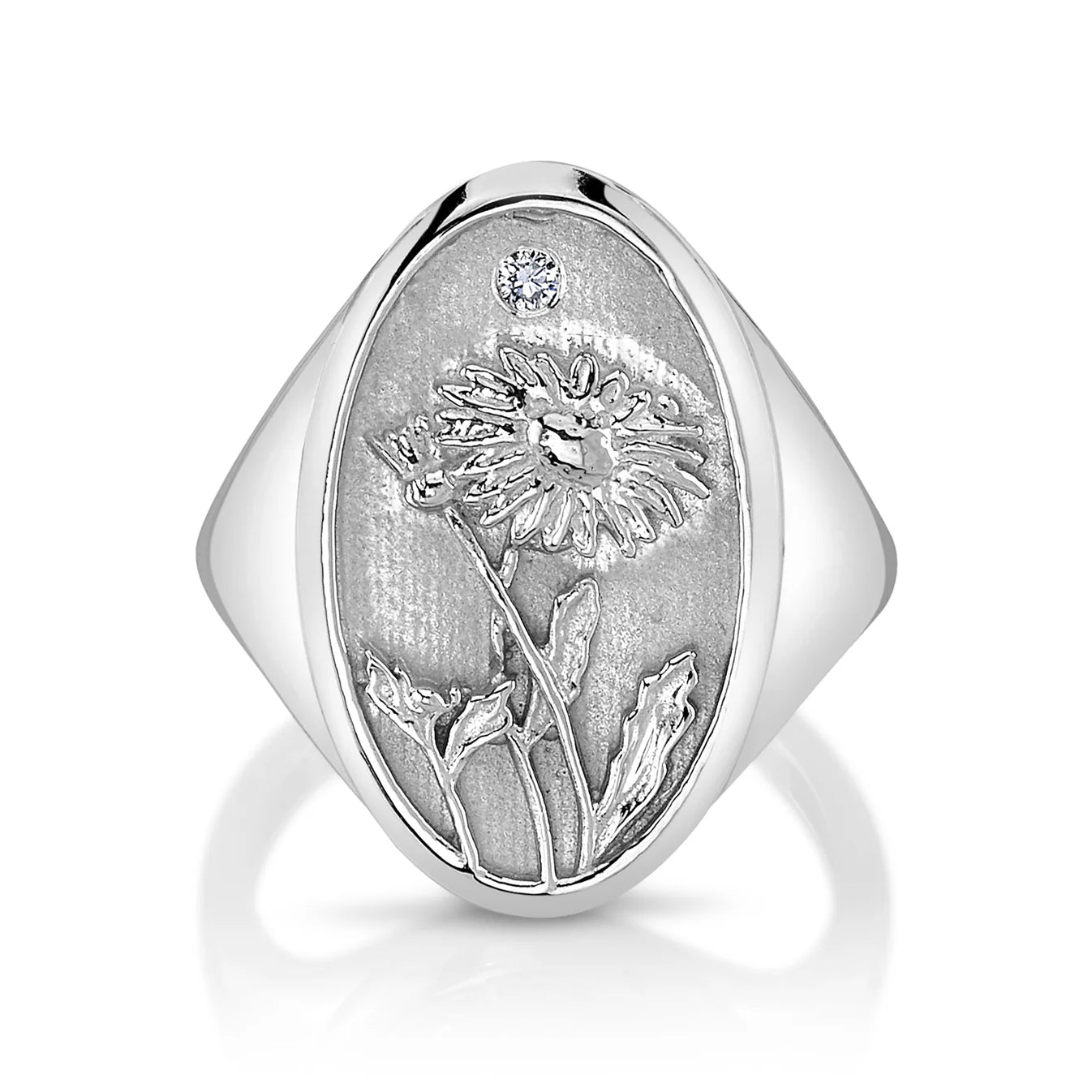 September Birth Flower Signet Ring