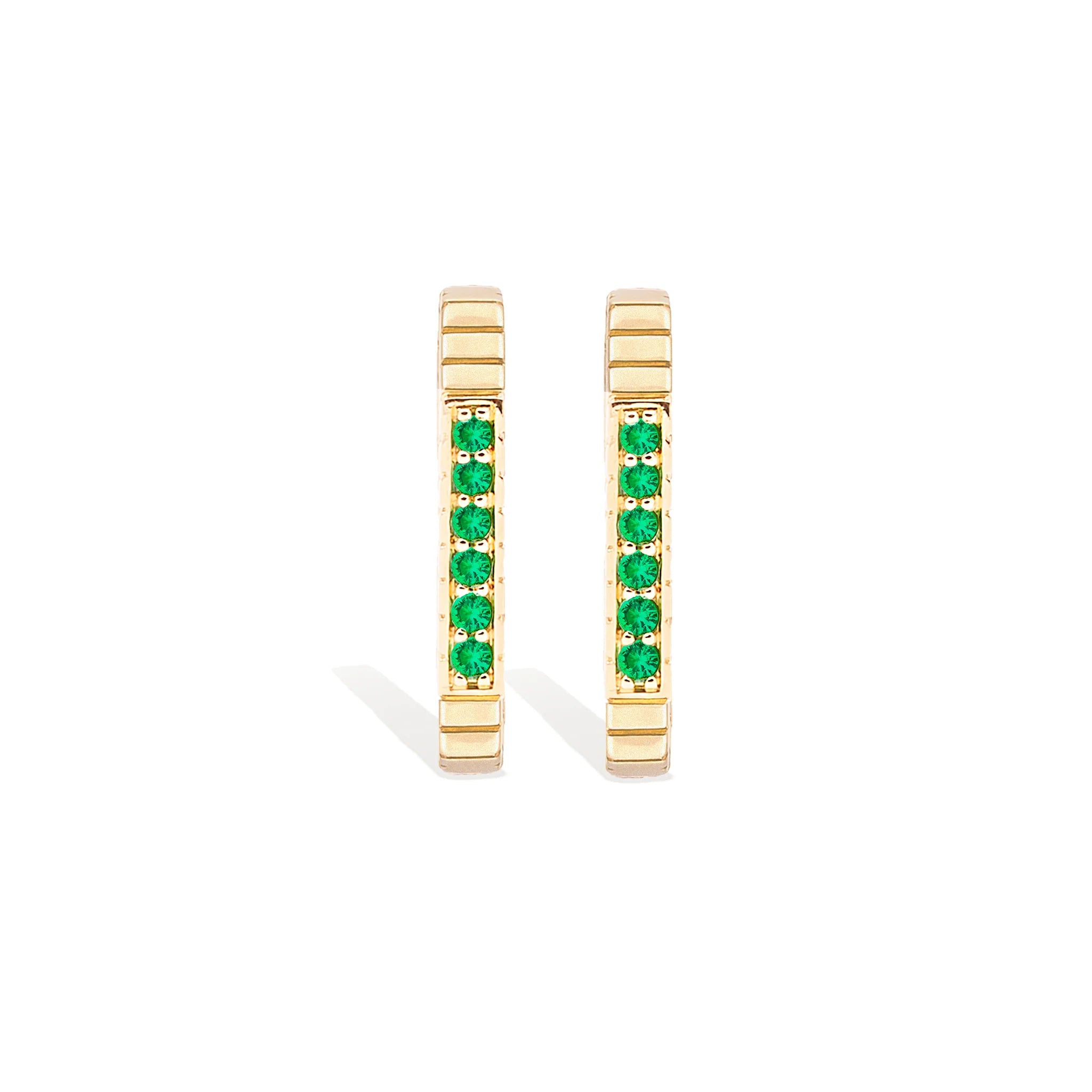 Spark Octagon Hoop Earring - Emerald