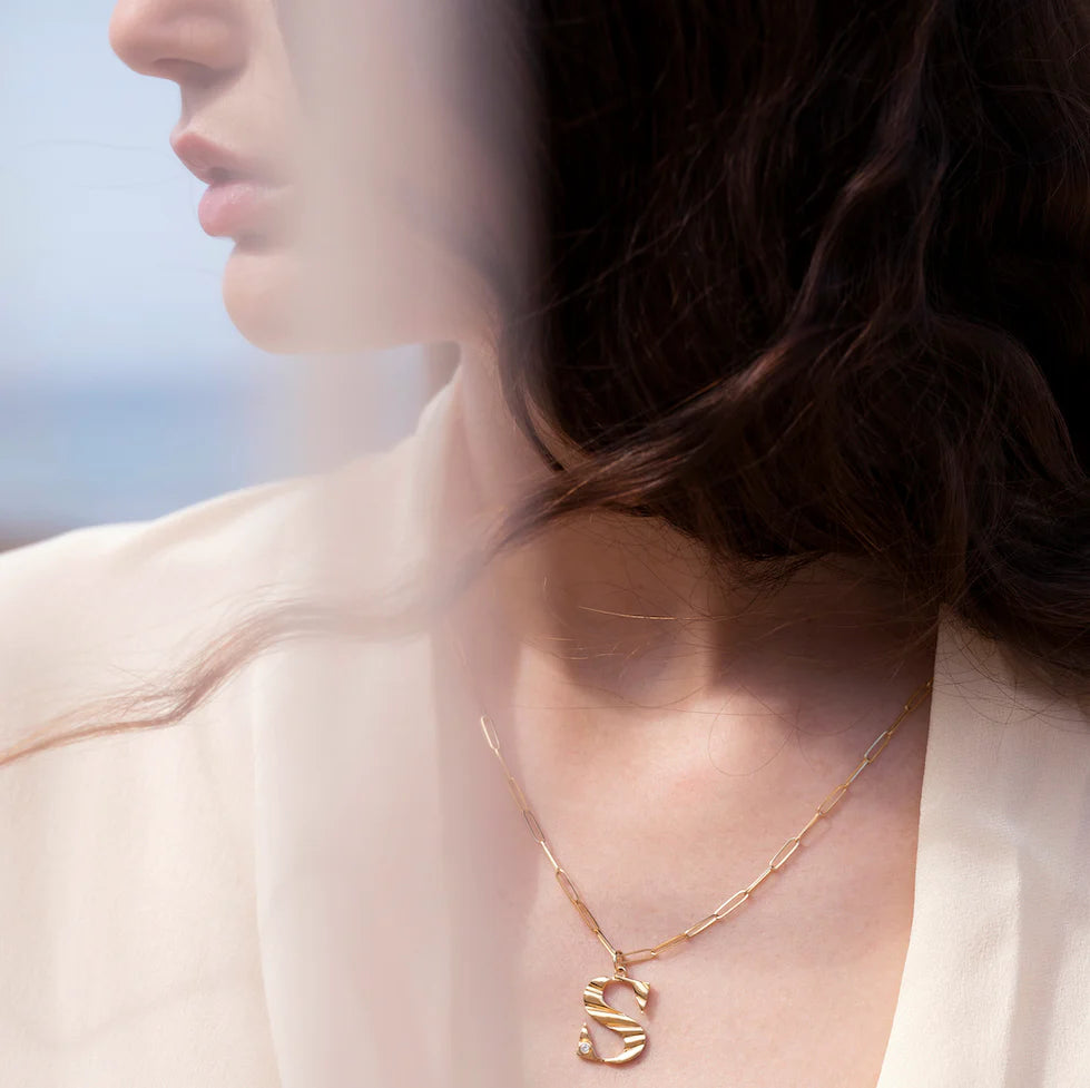 Large Sunbeam Letter Diamond Charm
