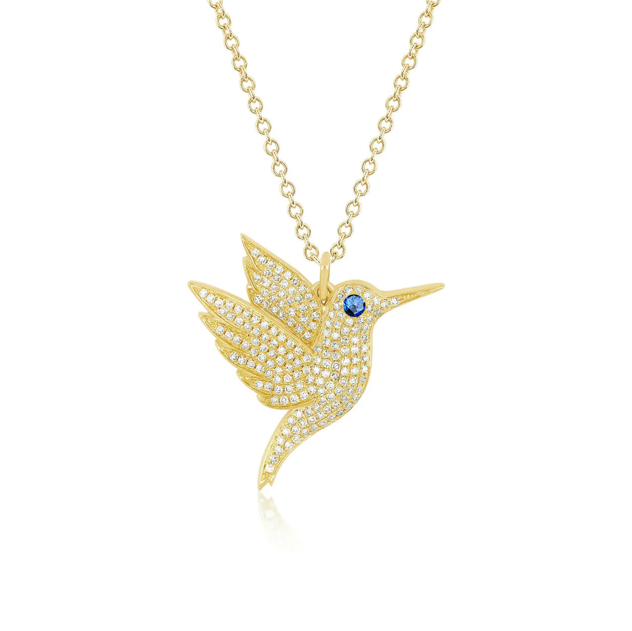 Pave Diamond Hummingbird Necklace