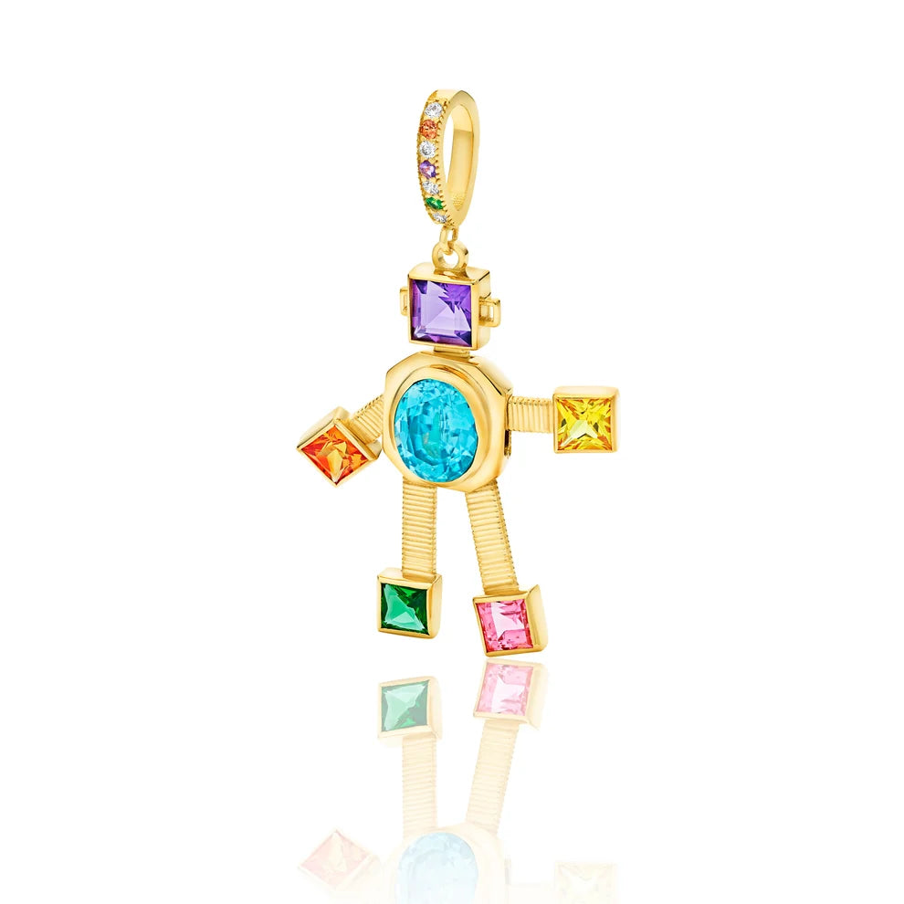Vita Van Robot Maxi Pendant Diamond Multi Precious Stones
