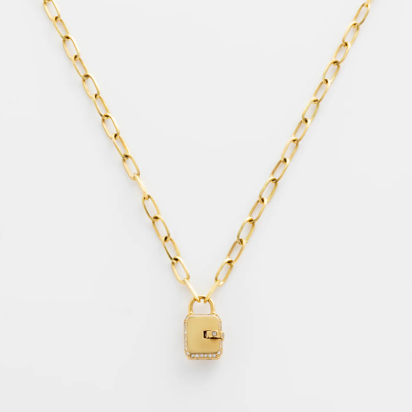 Mini Padlock Gold Pave