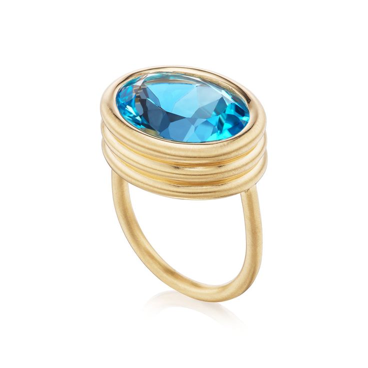 Scuba Ring With Blue Topaz