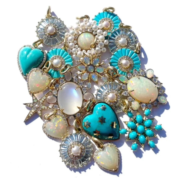 14K Gold Turquoise Anna Heart Charm