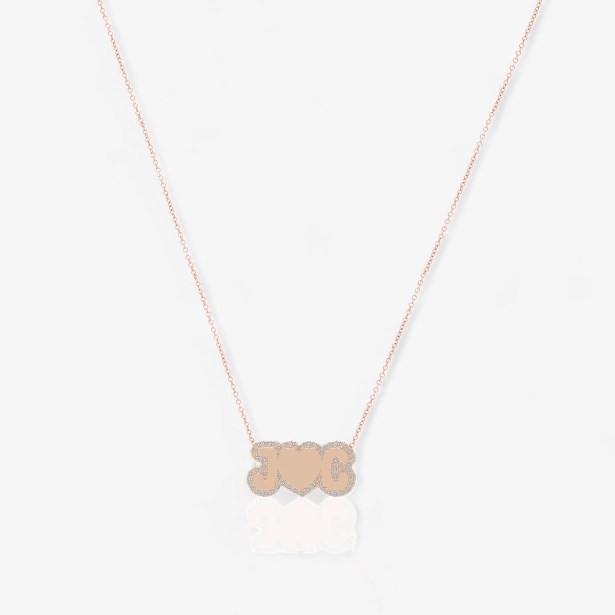 Large Bubble with Pave Outline Necklace