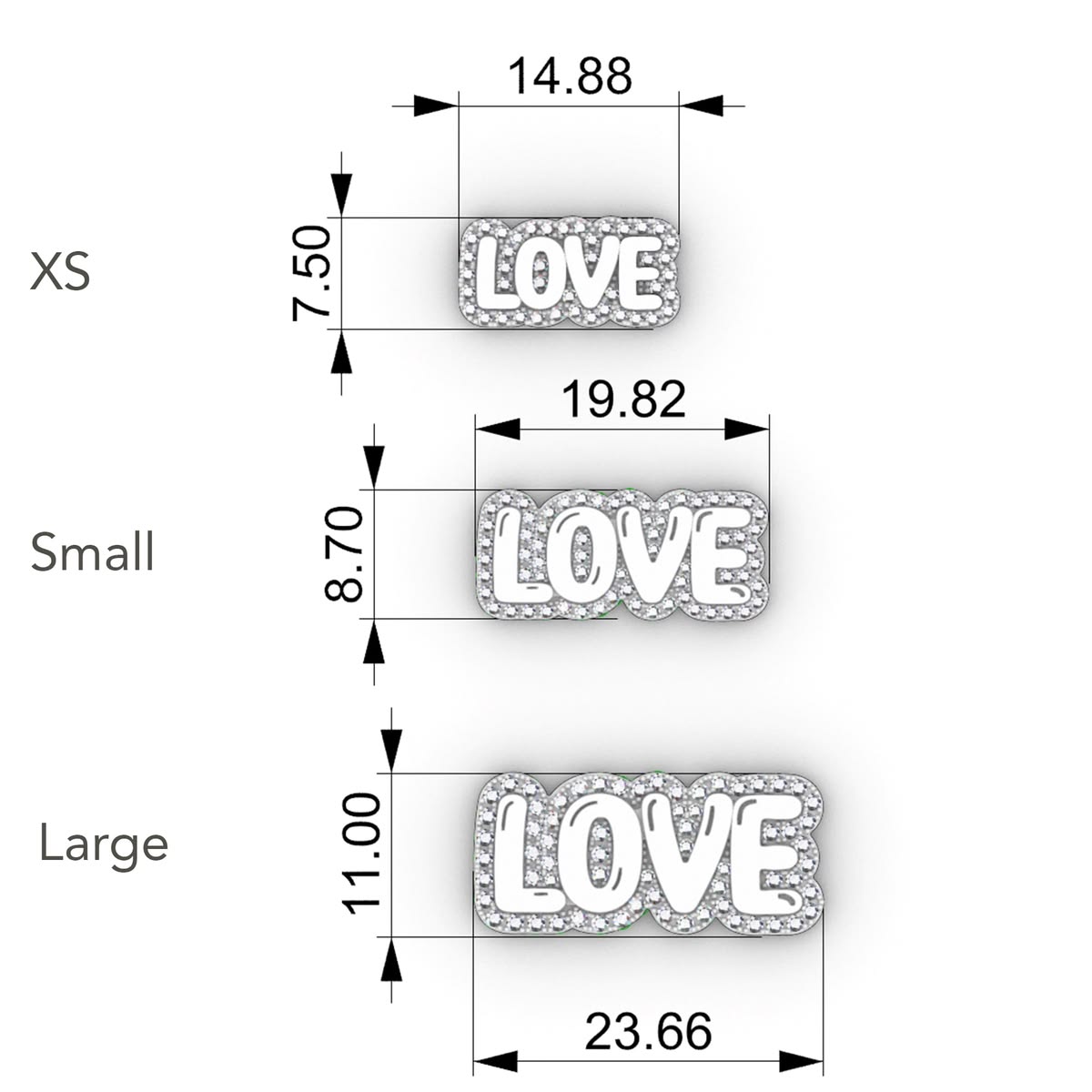 Large Bubble with Pave Outline Necklace