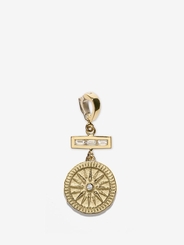 Sunburst Small Diamond Coin Charm