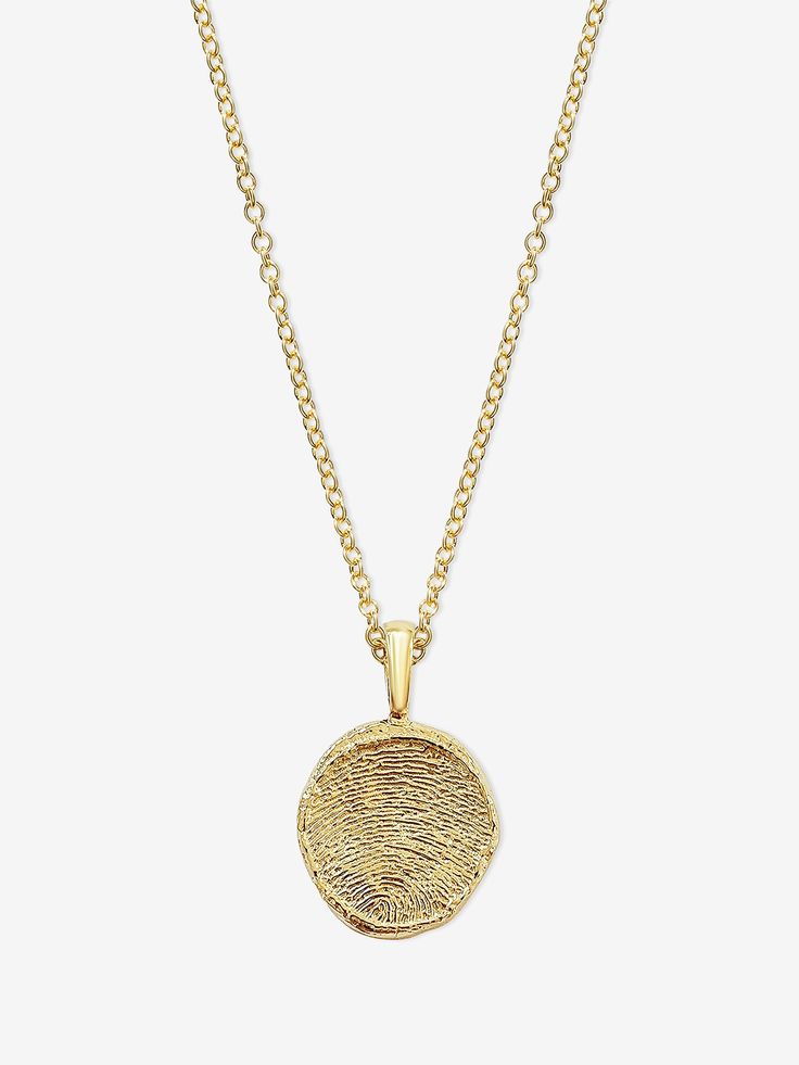 Custom Fingerprint Coin Yellow Gold