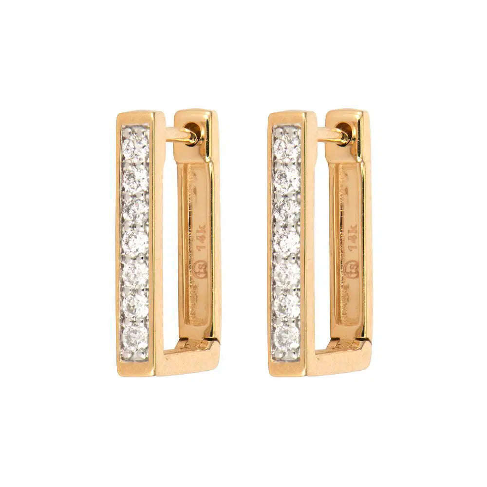 Medium Rectangular Pave Hoops