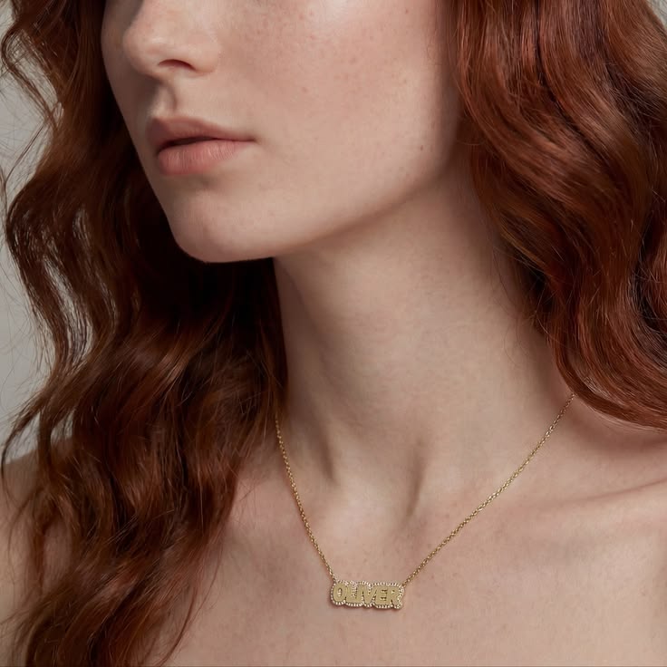 Small Bubble with Pave Outline Necklace